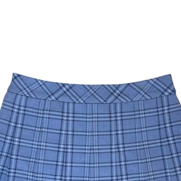 NWT Aritzia Sunday Best Olive Plaid Pleated Mini Skirt Blue Size 0 - Picture 3 of 7
